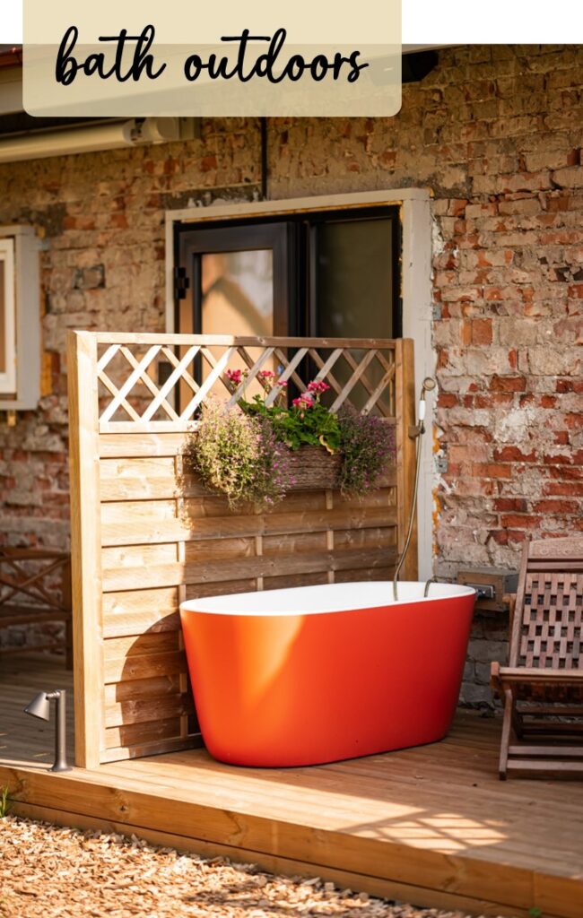 Outdoor Bath at Mia Glamping